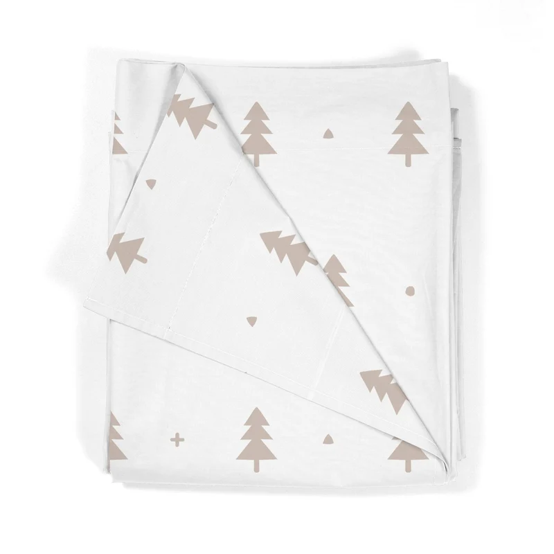 Juego Sábanas Estampadas Abetos Beige