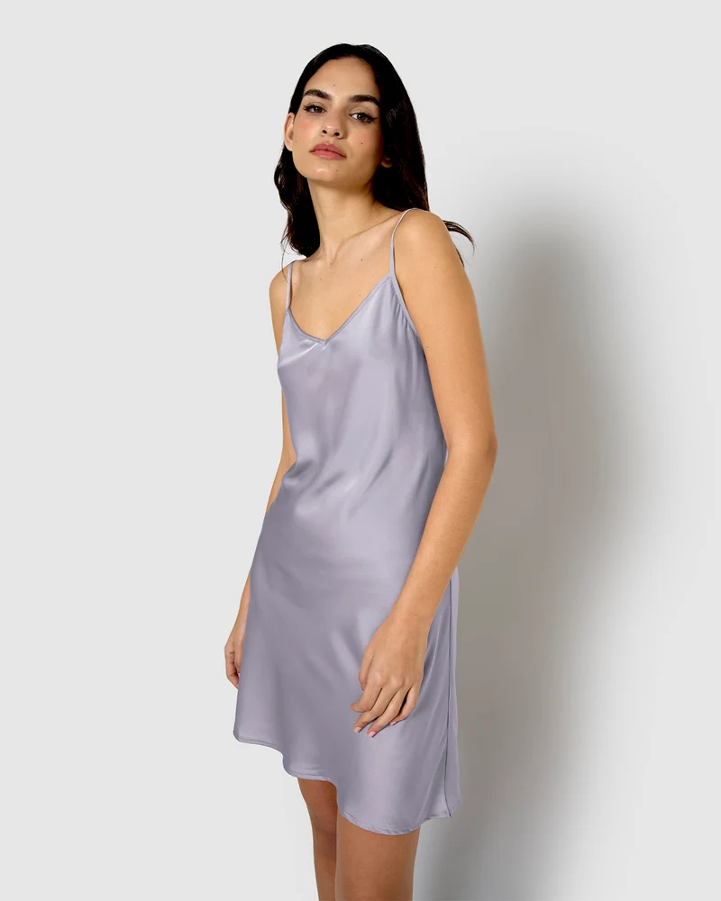 Camisón corto de satén new índigo
