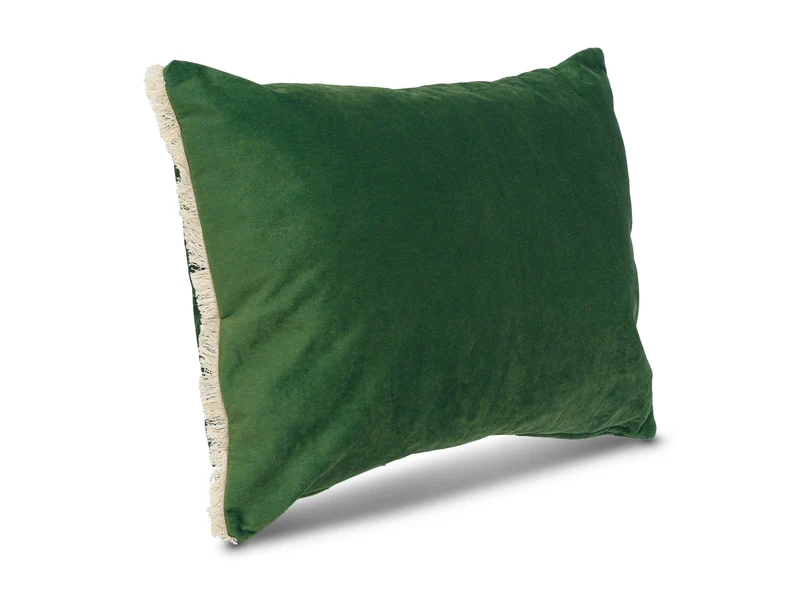 Cojin Navidad Claus Flecos Verde Lumbar