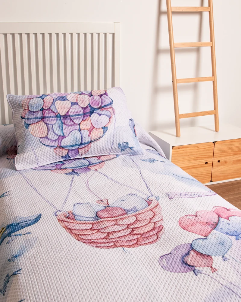 Colcha Bouti Estampado Digital Infantil Hearts