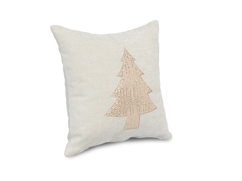 Cojin Navidad Gold Arbol Beige Cuadrado Pequeño