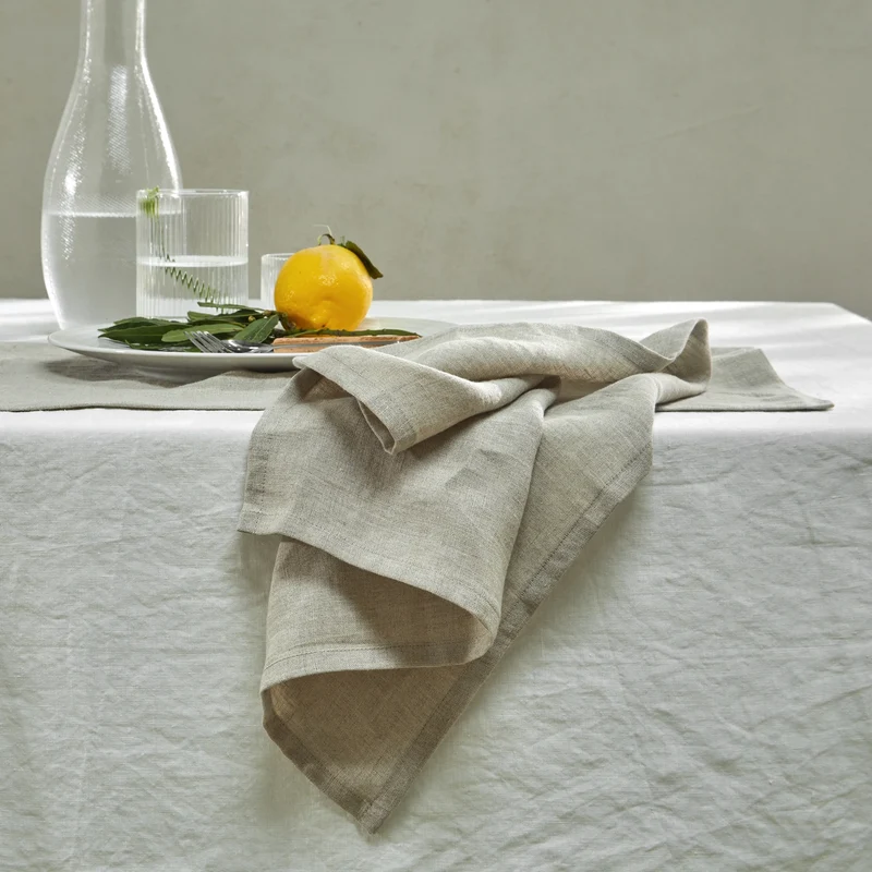 Servilletas de mesa de lino lavado natural